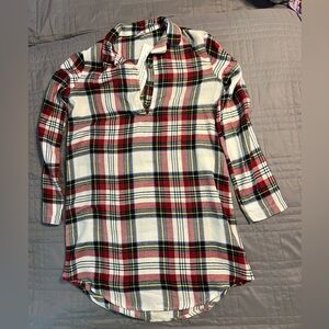 Old Navy Red and White Plaid Kids Pajama Nightgown
